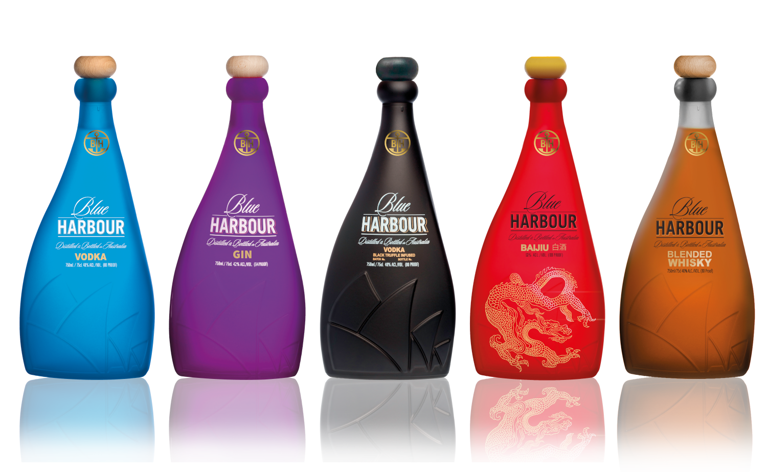 Blue Harbour Vodka, Gin, Black Truffle Vodka, Baijiu and Whisky